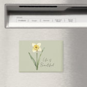Aimant Fleur de jonquille verte blanche jaune (In Situ (Lave-vaisselle))