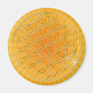 Aimant Fleur de la vie klein yellow shinow