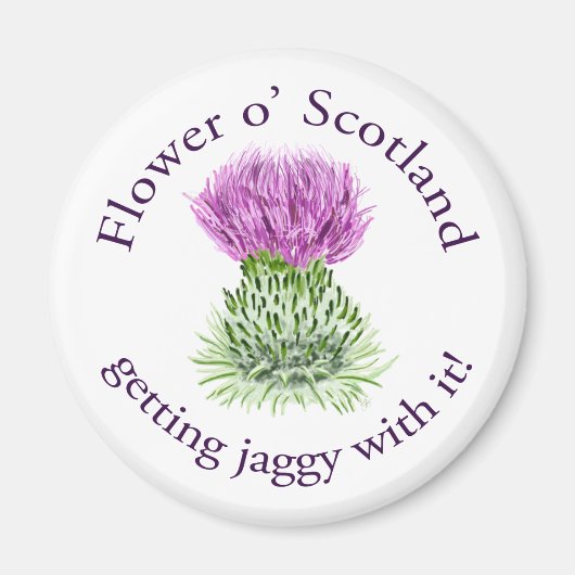 Aimant Fleur de l'Ecosse - se bousculer avec ! (Devant)