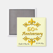 Aimant Fleur De Lis 50e anniversaire Faveurs (Recto/Verso)