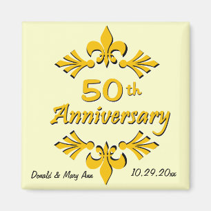 Aimant Fleur De Lis 50e anniversaire Faveurs