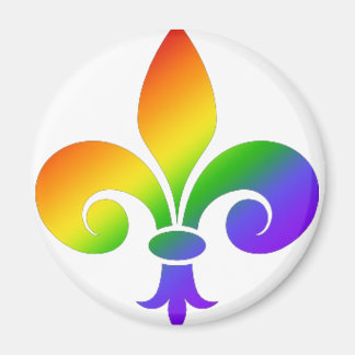 Aimant Fleur de Lis Arc en Ciel