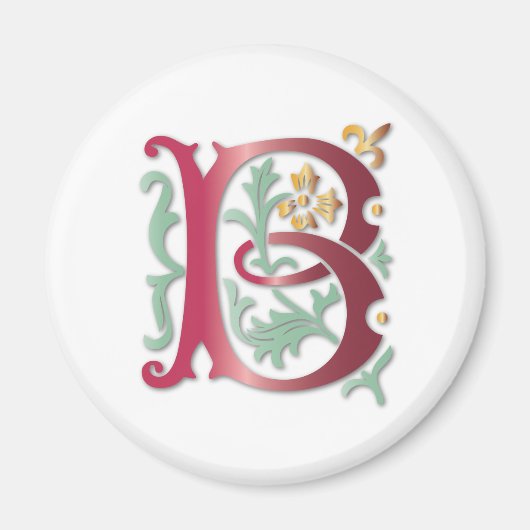 Aimant Fleur de lis B Monogramme (Devant)