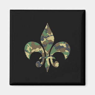 Aimant Fleur De Lis Camo Vintage La Nouvelle-Orléans Nola