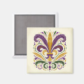Aimant Fleur de lis jaune et vert violet (Recto/Verso)