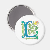 Aimant Fleur de lis L Monogramme (Recto/Verso)
