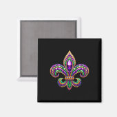 Aimant Fleur de lis Mardi Gras Symbole Carnaval Parade Co (Recto/Verso)