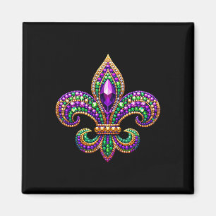 Aimant Fleur de lis Mardi Gras Symbole Carnaval Parade Co