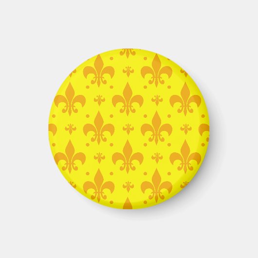 Aimant Fleur de lis Motif jaune (Devant)