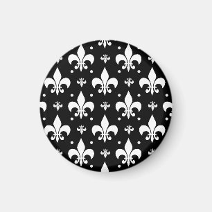 Aimant Fleur de lis noir design Motif