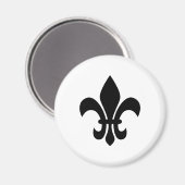 Aimant Fleur de Lis noir et blanc (Recto/Verso)