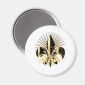 Aimant Fleur de Lis noir et or (Recto/Verso)