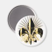 Aimant Fleur de Lis noir et or (Recto/Verso)