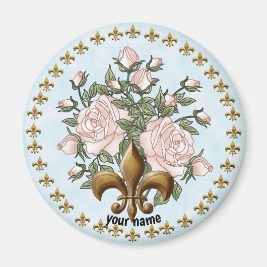 aimant Fleur De Lis Roses (Devant)