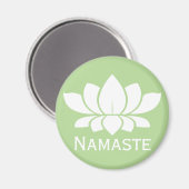 Aimant Fleur de lotus blanc Namaste moderne (Recto/Verso)
