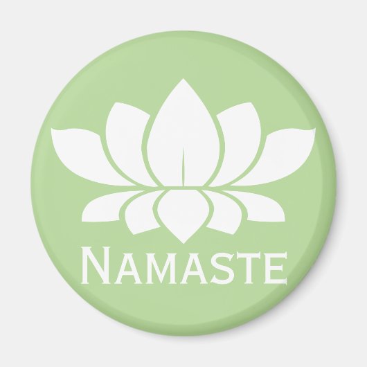 Aimant Fleur de lotus blanc Namaste moderne (Devant)