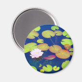 Aimant Fleur de Lotus rose flottant avec des coussinets d (Recto/Verso)