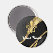 Aimant Fleur de lys or noir (Recto/Verso)