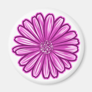 Aimant Fleur de marguerite africaine, Illustration réalis