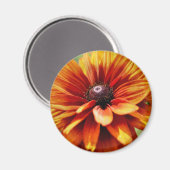 Aimant Fleur de marguerite orange (Recto/Verso)