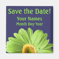 Fleur de marguerite verte Enregistrer la date pers