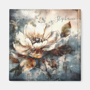 Aimant Fleur de pivoine aquarelle personnalisée douce