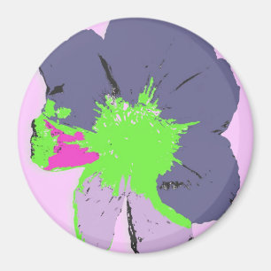 Aimant Fleur de PopArt d'éclaboussure de couleur