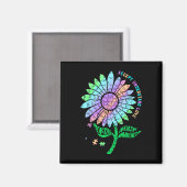 Aimant Fleur de puzzle de sensibilisation à la santé ment (Recto/Verso)