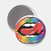 Aimant Fleur De Rainbow Licking Lips (Recto/Verso)
