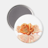Aimant Fleur de Rose corail avec Partition (Recto/Verso)