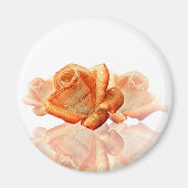 Aimant Fleur de Rose corail avec Partition (Devant)