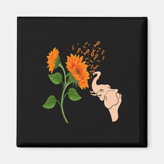 Aimant Fleur de sensibilisation à la leucémie (Devant)