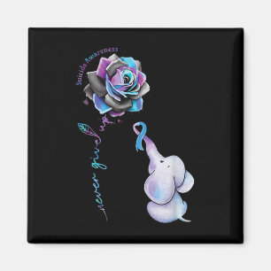 Aimant Fleur de sensibilisation à la prévention du suicid