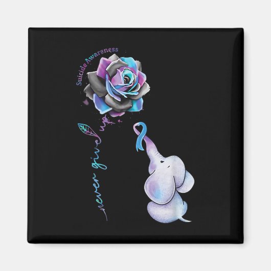 Aimant Fleur de sensibilisation à la prévention du suicid (Devant)