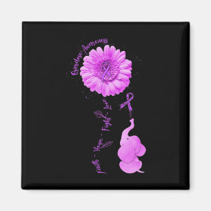 Aimant Fleur de soleil éléphant foi espoir combat l'amour