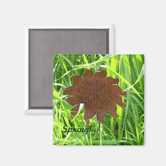 Aimant - Fleur de soleil en fer (Recto/Verso)