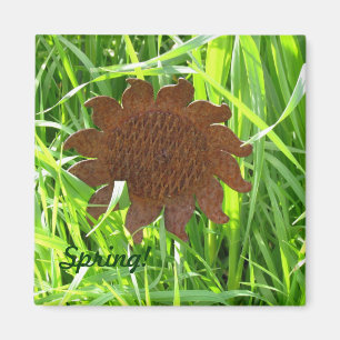 Aimant - Fleur de soleil en fer