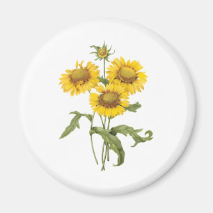 Aimant Fleur de tapis floral vintage tournesol par Redout