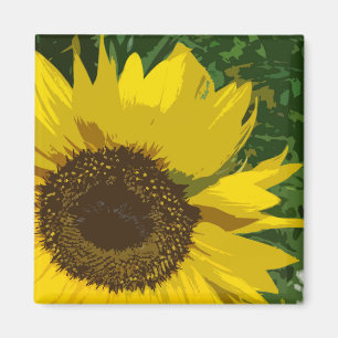 Aimant Fleur de tournesol Jaune brillant Fleur Artistique