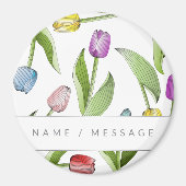 Aimant Fleur de tulipe colorée moderne personnalisée (Devant)