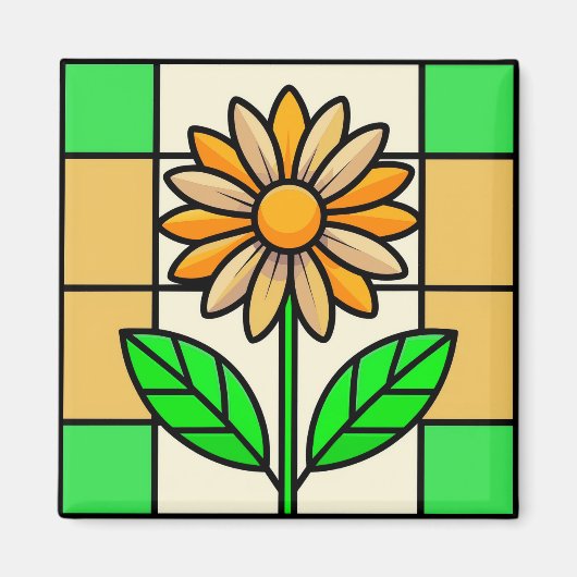 Aimant Fleur de verre tendu (Devant)