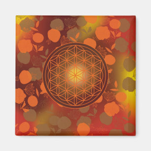 Aimant fleur de vie, chakra,zen,géométrie sacrée,