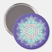 Aimant Fleur De Vie - Indien Mandala 2 (Recto/Verso)