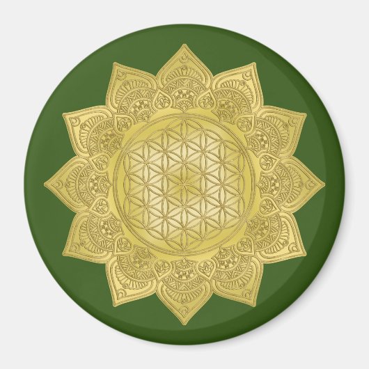 Aimant Fleur De Vie - Indien Mandala 4 (Devant)