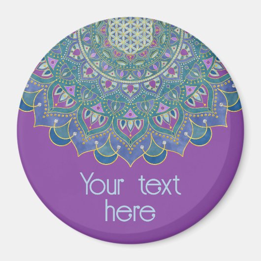 Aimant Fleur De Vie - Mandala India Style 1 (Devant)