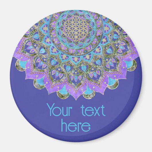 Aimant Fleur De Vie - Mandala India Style 2 (Devant)