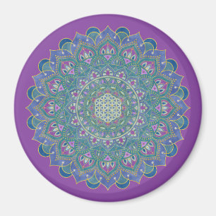 Aimant Fleur de Vie - Mandala Style Inde 1