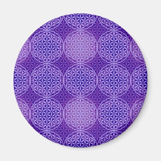 Aimant Fleur de vie - motif de timbre - violet (Devant)