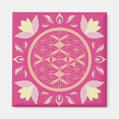 Aimant fleur de vie rose (Devant)