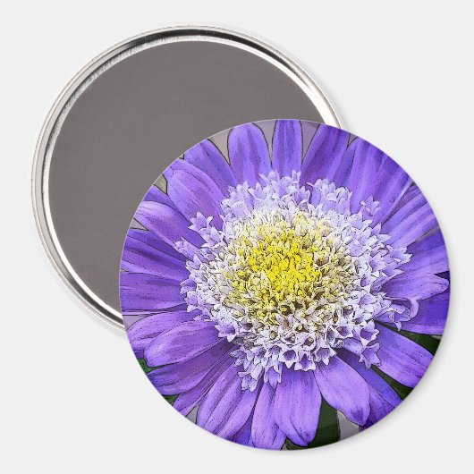 Aimant fleur de violet bleu (Recto/Verso)